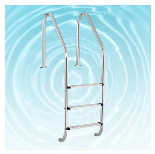 Scaletta for Piscina, Scaletta For Piscina Inclinata Fuori Terra, Gradino For Piscina, Gradino In Acciaio Inox Interrato A 2/3 Gradini, Facile Da Montare(3Step)