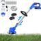 Débroussailleuse Electrique sans Fil, 21V Coupe Bordure avec 2 Batteries et Lames, Coupe Bordure sans Fil, Débroussailleuse à Batterie pour la Coupe de Jardin, Pelouses et Terres Agricoles, Bleu