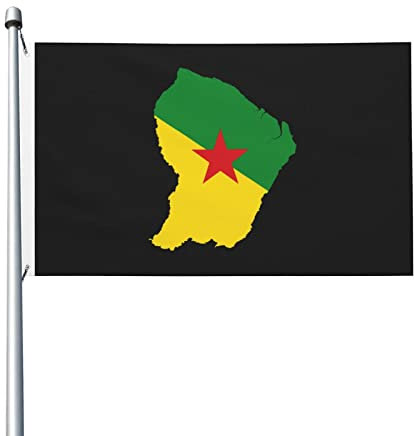 Bruant 90X150Cm Carte Du Drapeau De La Guyane Française Double Couture Événements Drapeaux De Pirate Personnalisée Drapeaux De Vacances Pour Extérieur,Fête