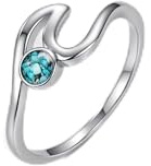 DAYLINLOVE Welle Ring 925er Sterling Silber Welle Türkis Ring Ozean Meer Strand Schmuckgeschenke für Damen Frauen Mama Oma