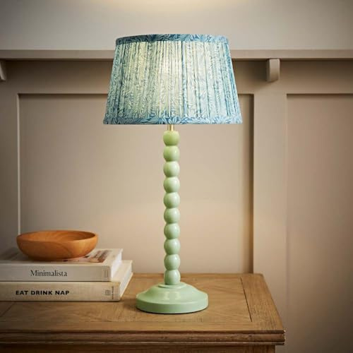 ValueLights | Bobbin Pastel Green Table Lamp with Leaf Pleated Shade and Bulb | Table Lamp, Home Décor & Improvement Essential