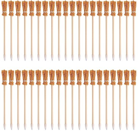 Uulooat 40 Pcs Witch Broom Pencils for Halloween Broomstick Ballpoint Pencils Halloween Party Favors Witch Broom Prop Writing