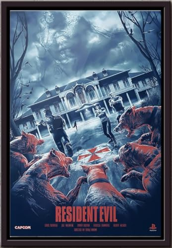 YAASIMOULE Resident Evil Poster, gerahmt, matte Leinwand