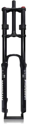 Gvqng Forcella Anteriore per Mountain Bike (26, 27,5, 29), Forcella A Doppia Piastra 1-1/8 (Cannotto Dritto), Forcella Ammortizzata per Bici, Downhill, Escursione 180 Mm,Nero,26Inch