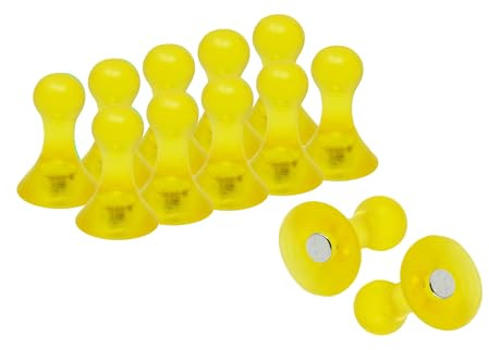 Large Yellow Skittle Magnets for Fridge, Whiteboard, Noticeboard, Filing Cabinet - Pack of 6