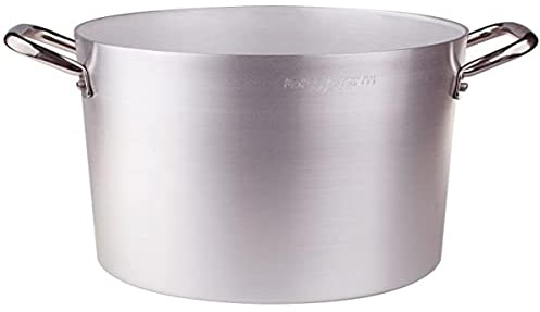 Ollas Agnelli Pan de Aluminio, con Dos Asas de Acero Inoxidable, 16 litros, Plata