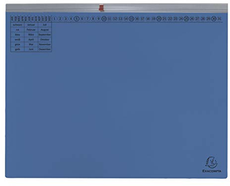 Exacompta 370107B Exaflex Premium Kanzlei-Hängehefter (1 Abheftvorrichtung, Linksheftung) 1 Stück, blau