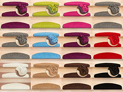 Kettelservice-Metzker Stufenmatten Shaggy New Halbrund 65x24x4cm Hellgrün 12 Stück