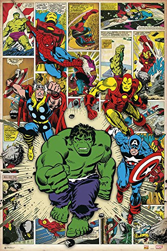 empireposter Marvel - Here Come The Heroes - Poster Plakat Druck - Grösse 61x91,5 cm
