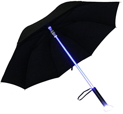 LED Light Up schwarz Klar Regenschirm Regenbogen Regenschirm (Schwarz)