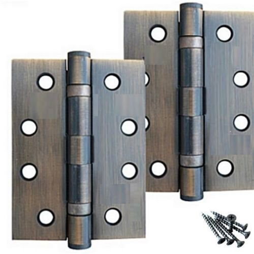 Stainless Steel 4 Ball Bearing Hinges in various Finishes - Certifire, Fire Rated (Antique Brass)