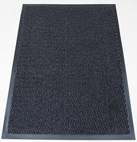 TrendMakers Machine Washable Charcoal/Black Heavy Quality Non Slip Hard Wearing Barrier Mat/Dirt Trapper Home Office - 15 Sizes (80cm x 140cm)