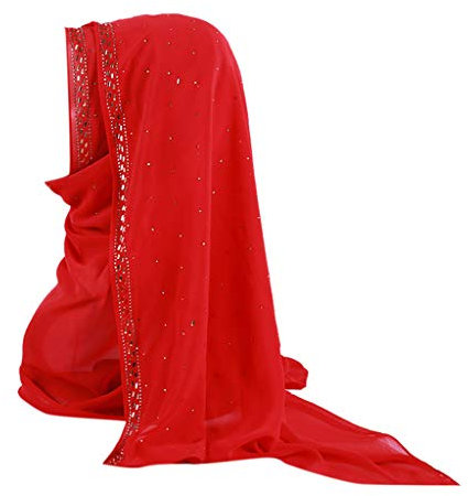 Lazzboy Shimmer Sparkle Gold Glitters Plain Chiffon Muslim Hijab Schal Halstuch Uslimische Kopftuch Turban-hüte Perlen Indien Hut Muslimischen Rüschen Krebs Chemo Beanie Turban Wrap Cap(F)