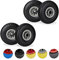 Relaxdays Set da 4 Ruote per Carriola, Pneumatici di Gomma Piena Antipanne, ASSE 25mm, Max.80 kg, 260x85mm, Nero Grigio