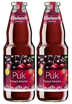 Klindworth Puk - 2x Alkoholhaltiger Punsch mit Kirsche-Vanille-Rum-Geschmack 2er Set 1L (9,3% Vol) inkl. Pfand MEHRWEG- [Enthält Sulfite]