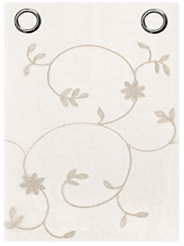 emmevi Tende Finestre Porta Interno Coppia 2 Pz Semitrasparente Fiori MOD.Tenda Decò 2CONF 140X280 Tortora