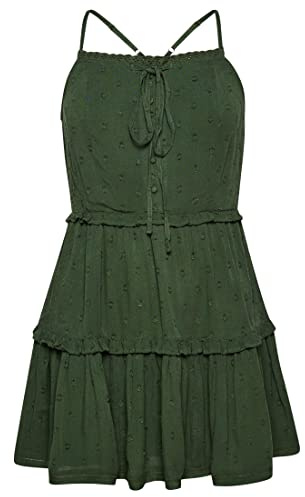 Superdry Damen Trägerkleid mit Lochstickerei im Vintage-Look Thymian 42