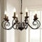 JIINOO Kronleuchter im Traditionellen Landhausstil, Vintage Höhenverstellbarer Kerzenleuchter aus Eisen, 8 E14 Lichter Deckenlampe Bauernhaus klassische Pendelleuchte für Küche Esszimmer Wohnzimmer