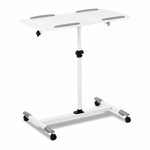 FROMM & STORCK Laptoptisch STAR_LDS_12: Höhen- und neigbarer Laptopständer mit zwei Arbeitsflächen, 43 x 91 cm, Weiß, Erwachsener