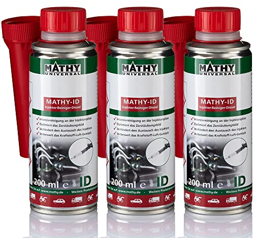 MATHY-ID Injektoren Reiniger Diesel (3 x 200 ml) - hochwirksames Diesel Additiv zur Reinigung der Einspritzdüsen im Dieselmotor - Injektor Reiniger