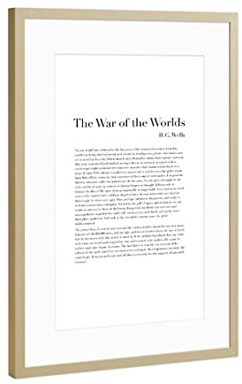 artboxONE Poster mit Rahmen Gold 75x50 cm Der Krieg der Welten von Cristina Castro Moral - gerahmtes Poster
