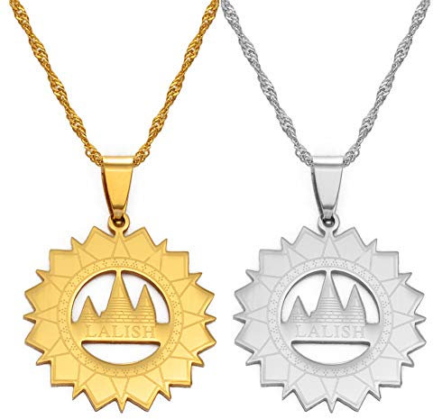 YZyizhen Yezidi-Halskette Mit Anhänger – Heiligster Tempel des Lalish-Ethno-Stils, Hip-Hop-Charme, Dünne Kette, Patriotischer, Zierlicher Schmuck, Damen Herren Mädchen, Unisex-Geschenke, 2 Stück, EIN