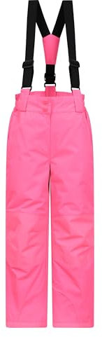 Mountain Warehouse Honey Kinder Schneehose - schneesicher, Schneegamaschen, Verstärkte Knie Ski Bekleidung mit Reißverschluss am Knöchel und abnehmbaren Trägern, Winter Rosa Diva 2-3 Jahre