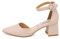 QUEEN HELENA Décolleté Sandali Eleganti a Punta Chiusa Scarpe con Tacco Quadrato Medio Donna ZM6046 (ZM9001 Nude, numeric_41)