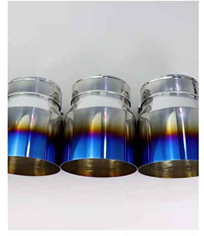 Auspuffblende 1 Stück 70 Mm Einlass Titanschwarz Auto Auspuff Endrohrsysteme Schalldämpfer Rohrabdeckung Für BMW F87 F80 F82 F83 M2 M3 M4 Endrohr (Farbe : Blau)