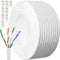 Cable Ethernet 40 Metros, Cat 6 Cable de Red Sin Blindaje UTP(Unshielded twisted pair) Cable a Granel Rj45 Network Cable Gigabit Blanco LAN Alta Velocidad Cable Internet de 250mhz