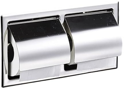 Double Rouleau Encastré Porte Papier Toilette Acier Inoxydable 304 Porte Rouleau Toilette Support Mural pour Salle De Bain Porte Rouleau Papier Toilette Inclure-Argent-Double
