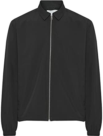 !Solid SDElmer Herren Feldjacke Übergangsjacke jacke Überhemd Shacket Glatte-Optik unifarben Hemdjacke mit Reißverschluss Regular Fit, Größe:XL, Farbe:True Black (194008)