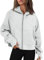AUTOMET, Felpa con cappuccio da donna con zip, giacca in pile oversize, abiti alla moda per l'autunno e l'inverno, Grigio, Small