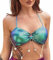 Edary Boho-Meerjungfrauen-Bikini-BH, Fischschuppen-Halfter-Top, metallisch, glitzernd, Quaste, Muscheln, Strand-Top, Bindebänder, Neckholder-BH, Bademode für Damen und Mädchen