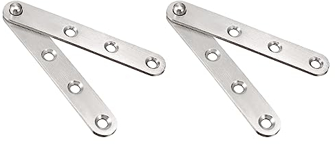 QUARKZMAN 100 x 16 x 12mm Puerta Bisagra x 2 Juegos 360 Grados Rotación Pivote Bisagra para Partición Puerta y Armario, [Plateado Tono]