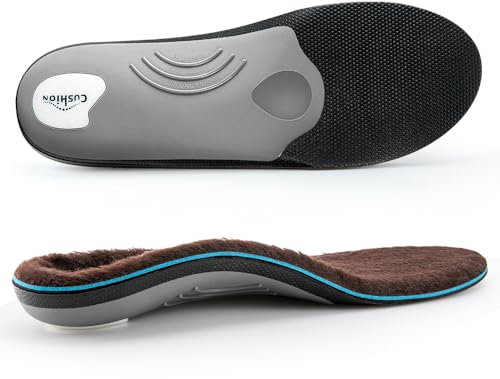 TOPSOLE Winter-Warme-Wolle-Einlegesohlen mit Fußwölbungstützung, komfortable und warme Arbeitsschuheinlagen