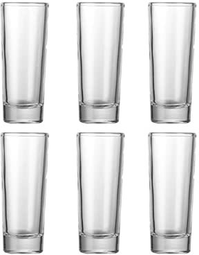 Vasos/Vasos de Agua Vidrios de Bebidas exquisitas de 6 Piezas, Vidrio, Gafas de Tiro de Whisky, Mini Tazas de Vidrio for Licor, Vasos cordiales Laterales Doble Copas de Agua