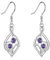 Schottische Distel Ohrringe für Damen 925 Sterling Silber Unendlichkeit Hängend Ohrhänger für Mädchen Lila Distel Schmuck Geschenk