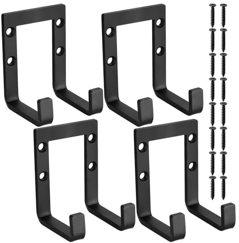 HAOCHEN 4 Ganci a Parete per Garage, Doppio Gancio, Porta Attrezzi, Gancio per Scala, Porta Attrezzi a Parete Resistente, Gancio per Conservazione Garage per Supporto Bicicletta, Scale