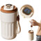 Kaffee-Thermoskanne mit Temperaturanzeige, Reise-Kaffeebecher, 450 ml Temperaturanzeige, Wasserflasche, intelligenter Thermo-Kaffeebecher mit LED-Temperaturanzeige, vakuumisolierter Reisebecher (A)