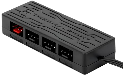Thermalright Fan Hub X4 - Soporte para 4 Grupos de Ventiladores de CPU, Alimentación SATA, Recortador de Cables, Refrigeración PC para Ventiladores de Escritorio de 12V