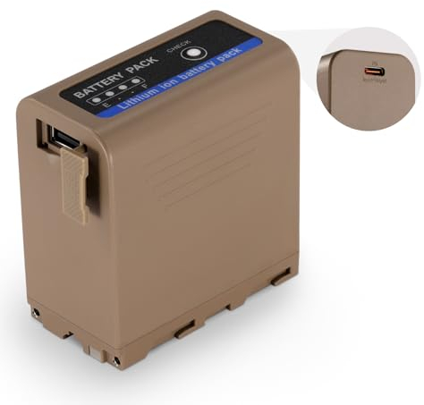 NEEWER TP-F970 10500mAh Ersatzakku, 4.8Hrs volle Ladezeit 20W PD Schnellladung USB C Kabel, wiederaufladbarer Kamera Camcorder Video Licht Monitor Akku für Sony FX3/FX30/A7, für Canon R5, für Nikon Z8