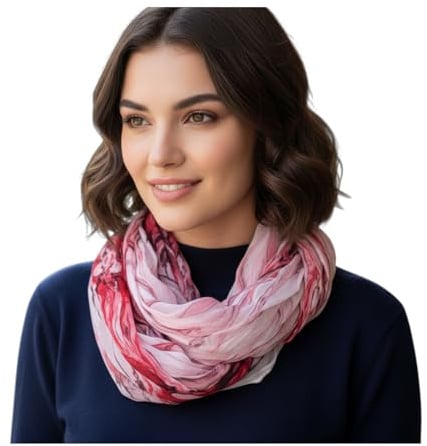 zarolo Damen Loop Schal, Schlauchschal dünn, leichter Damen Halstuch, dünner Rundschal Viskose, Seide, Baumwolle