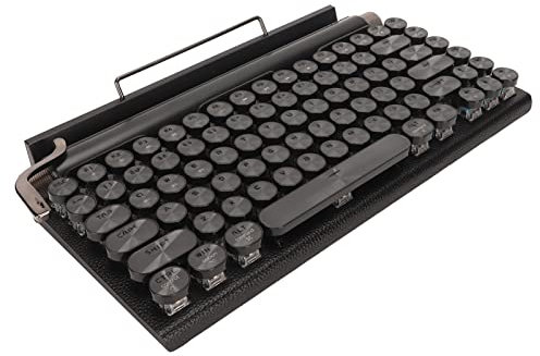 Computer Mechanical Keyboard, Colorful Light Support Wired and Wireless Typewriter Keyboard 83 Keys for Tablet (Black)