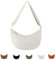 Cord Crossbody Bag für Damen, Cord Halbmond Tasche Umhängetasche Crossbody Moon Bag Hobo Halfmoon Bag Kord Schultertsche für Arbeit Einkaufen Schule Arbeit Shopping (Weiß)