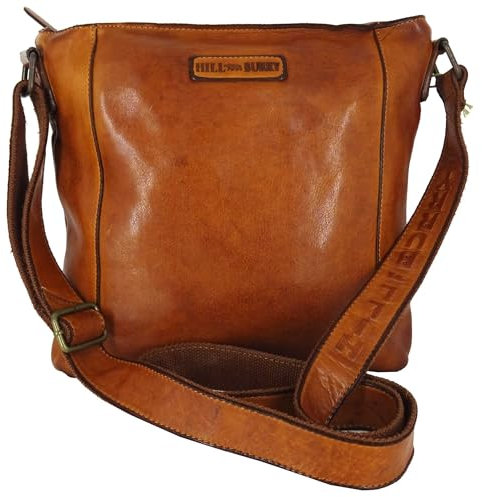 Hill Burry Umhängetasche Damen Frauen Leder Shopper Ledertasche Handtasche Lederhandtasche Schulterbeutel Abendtasche Waschleder braun