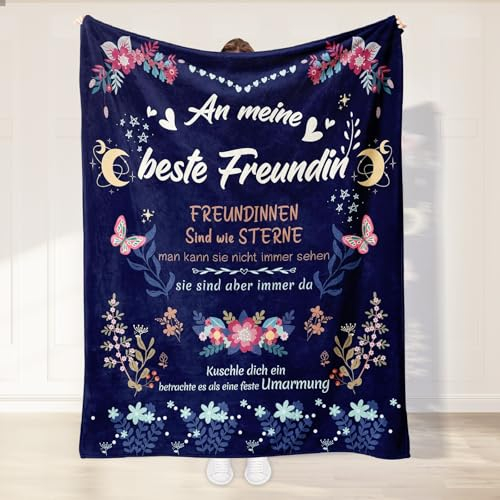 OCCOUMR Geschenke Decke für Freundin, Beste Freundin, Flanelldecke Flauschig Beste Freundin Geschenke, Geburtstagsgeschenk für Meine Beste Freundin Schwestern, 130x150cm
