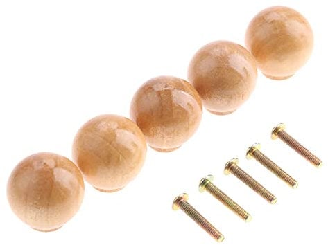 TRENTSNOOK 5Pcs Holz Kabinett-Fach-Schrank Knöpfe Holzmöbelgriffe Schrankküche Schublade Schrank Türgriffe Möbelbeschläge