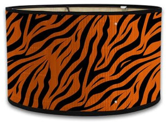 Morbuy Lampenschirm für Tischlampe, 30cm Drum Lampenschirm aus Bambus mit Tiermuster für Wohnzimmer Schlafzimmer Stehlampe Nachttischlampe Deckenleuchte Pendelleuchte (Tiger)