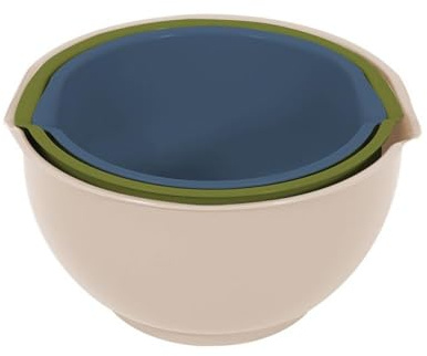 YöL 3 Piece Mixing Bowl Set Non-Slip Home Baking Cakes Cooking 3 Sizes Pack